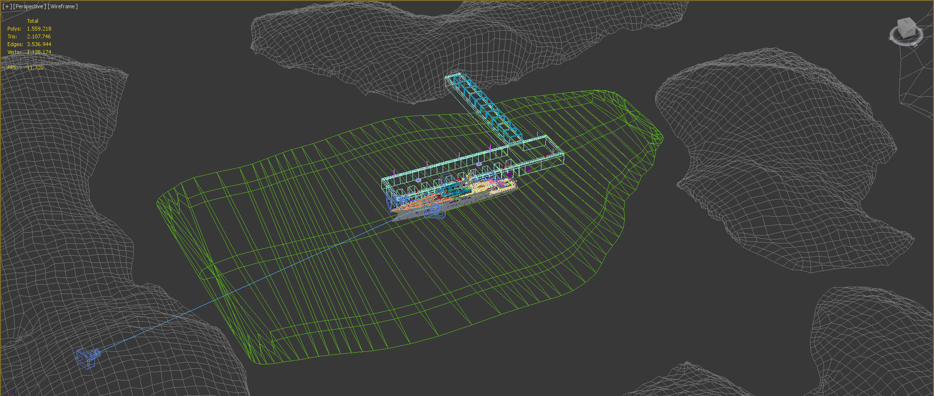megayacht day and night scenes 3D model_13
