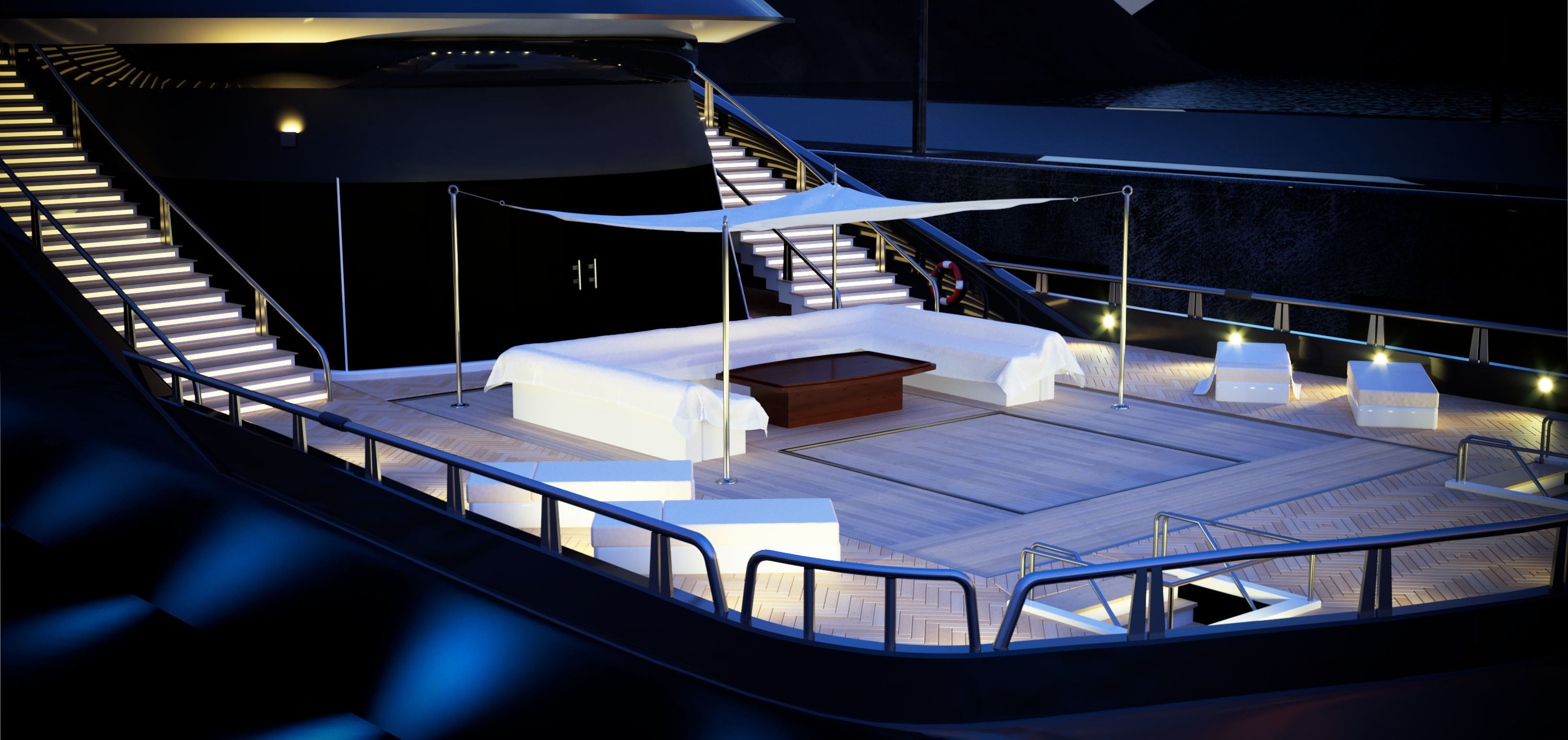 megayacht day and night scenes 3D model_6