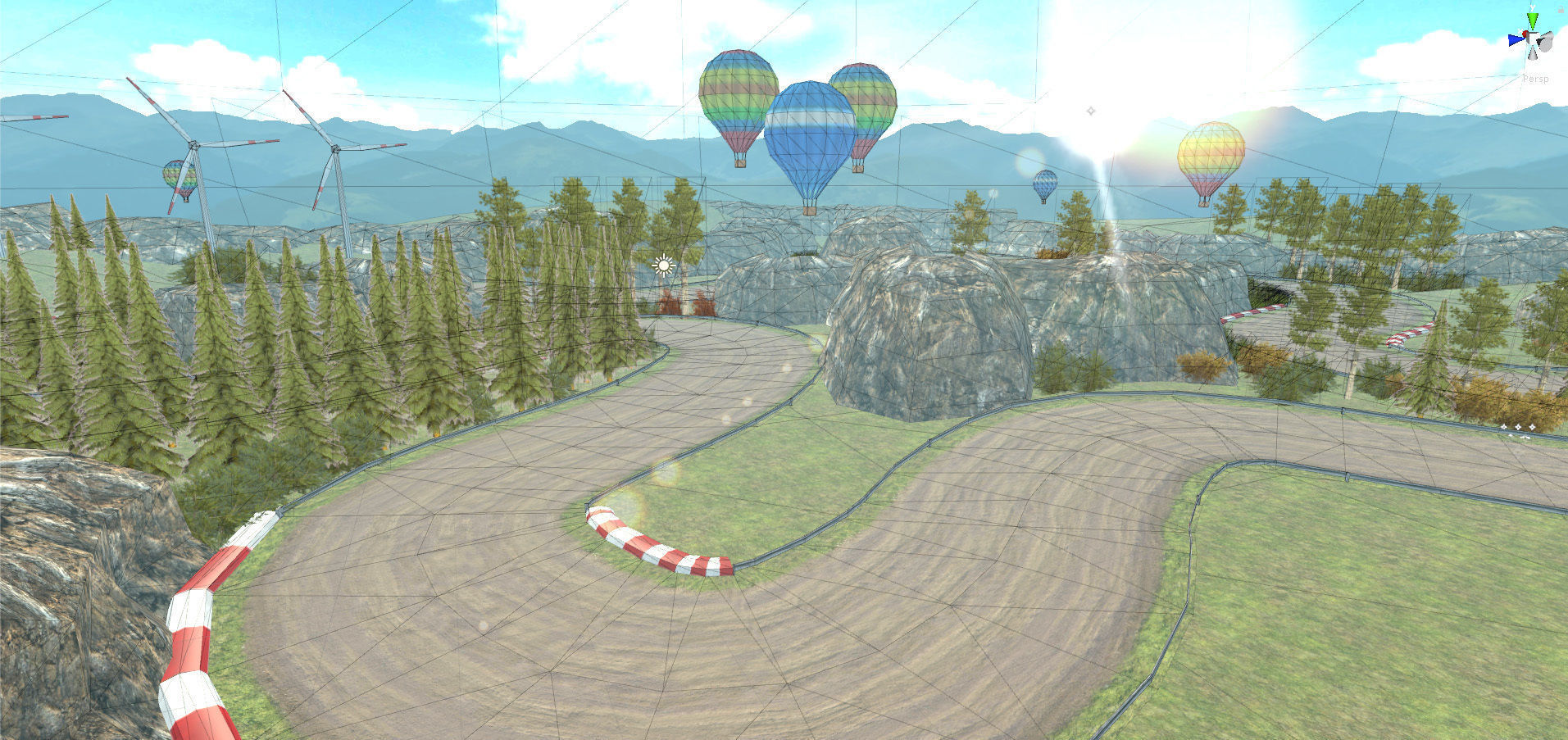 Race Rally Track Road Environment  Pack For Mobile Games Unity3d Low-poly 3D model_9