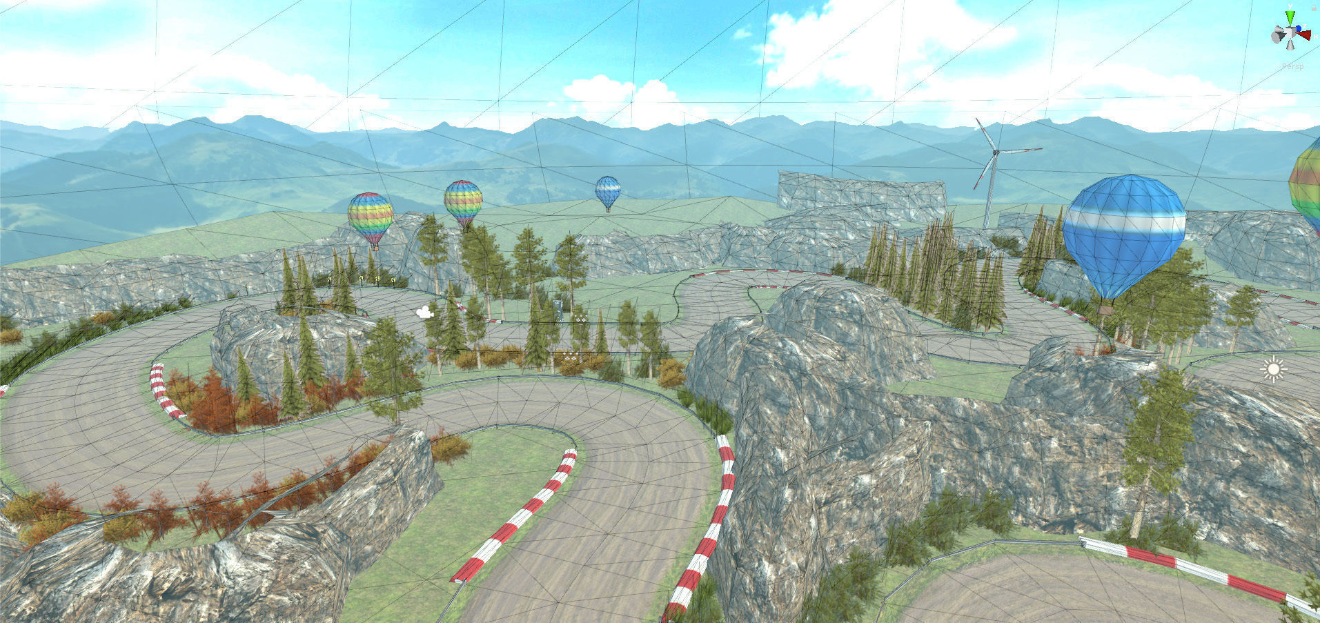 Race Rally Track Road Environment  Pack For Mobile Games Unity3d Low-poly 3D model_10