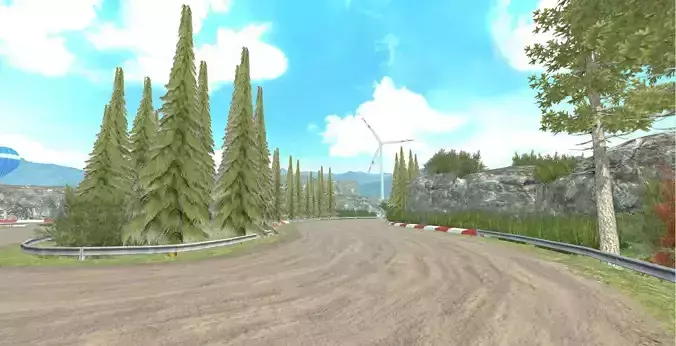 Race Rally Track Road Environment  Pack For Mobile Games Unity3d Low-poly 3D model