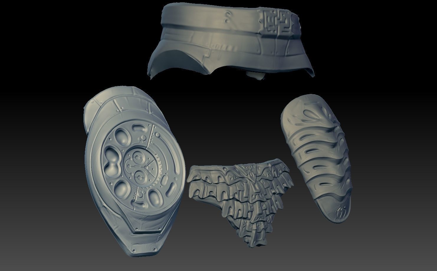 predator 2 inspired lower armour 3D print model_3