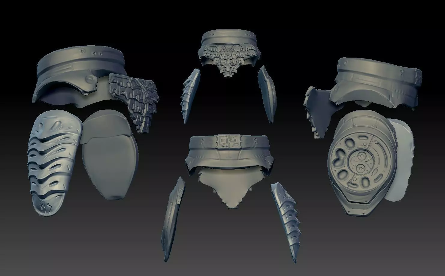 predator 2 inspired lower armour 3D print model_0