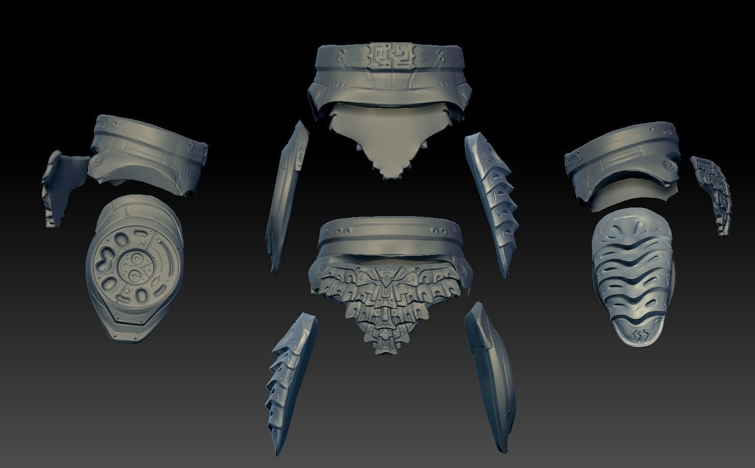 predator 2 inspired lower armour 3D print model_4