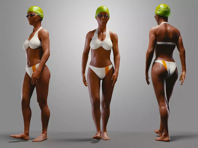 SwimmingpoolgirlBCasualA woman in and swimsuit 3D model