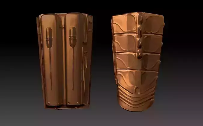 predator 2 inspired wrist gauntlets 3D print model