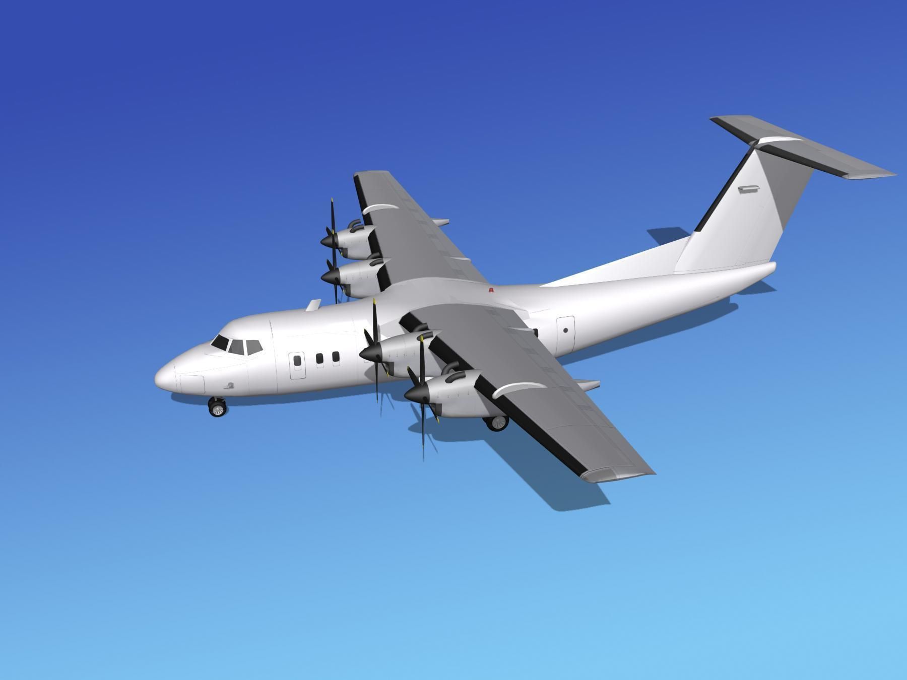 Dehavilland DHC-7 Unmarked 1 3D model_9