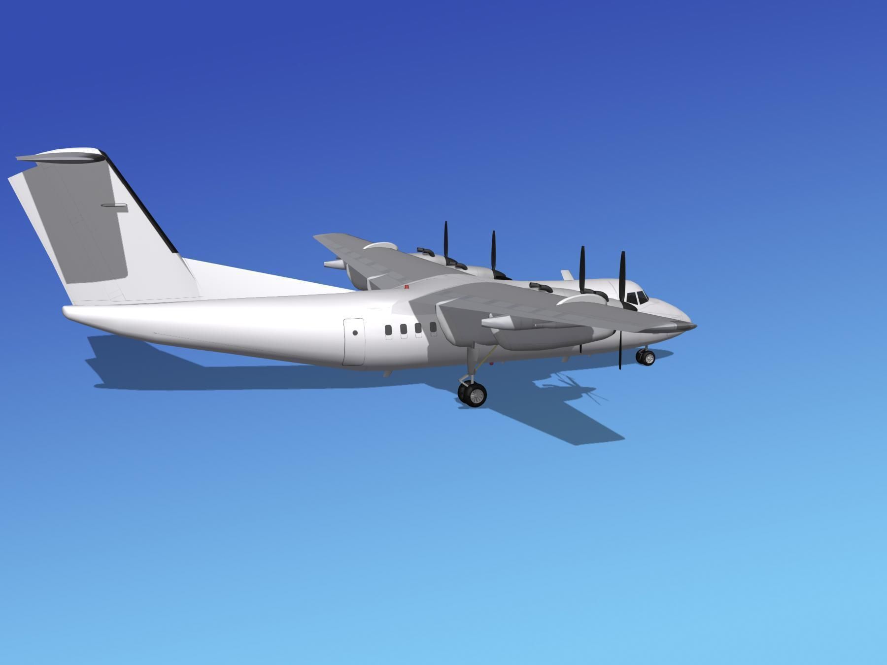 Dehavilland DHC-7 Unmarked 1 3D model_5