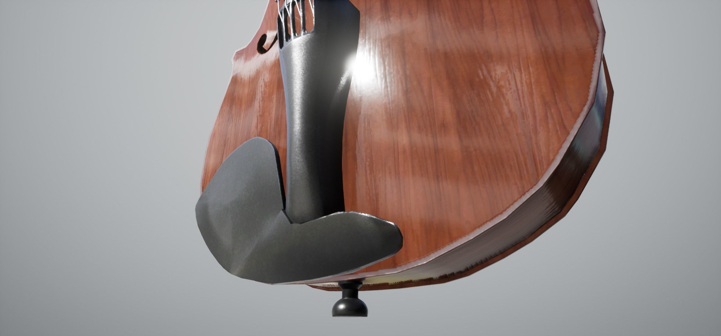 Violin model with bow Low-poly 3D model_8