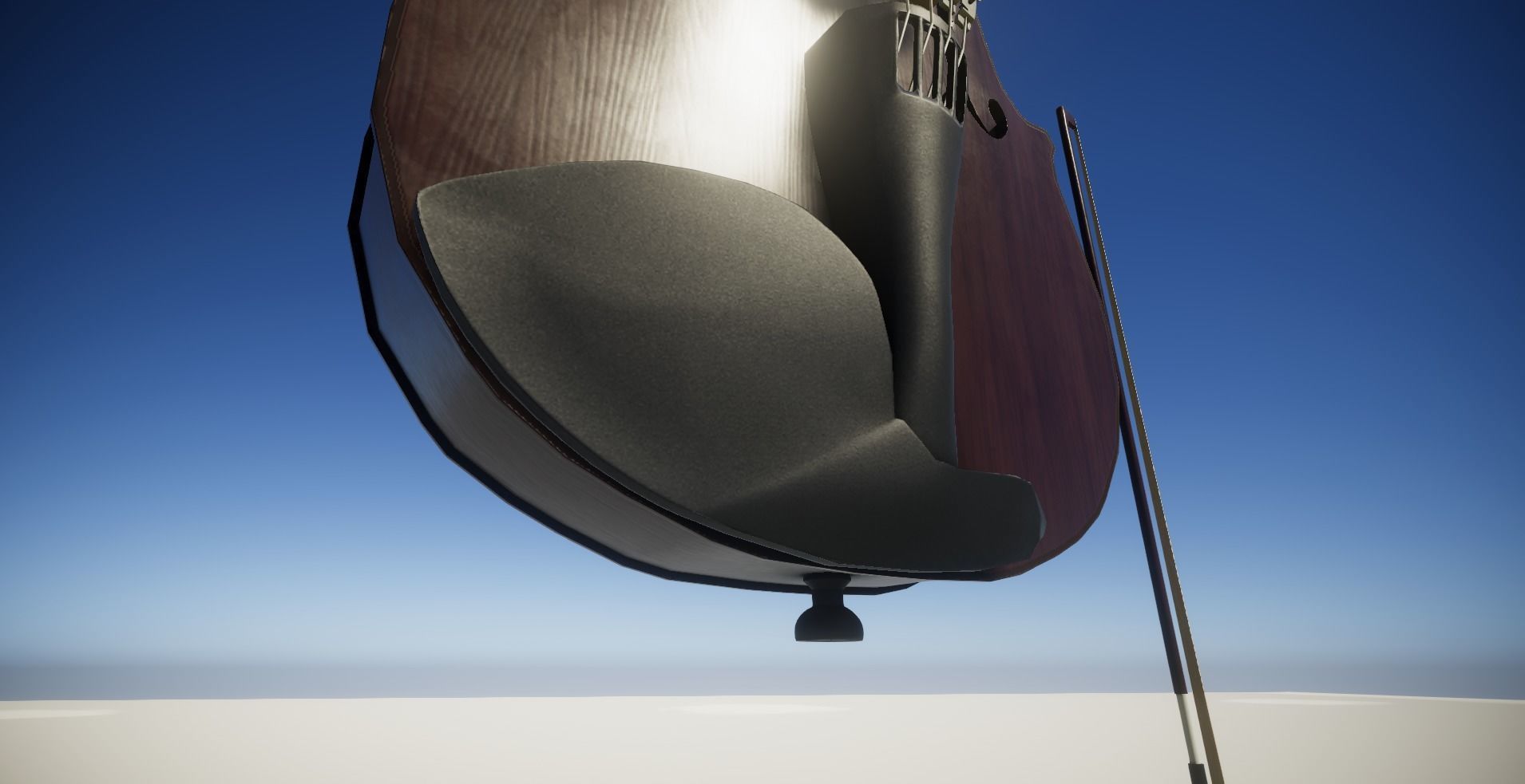 Violin model with bow Low-poly 3D model_13