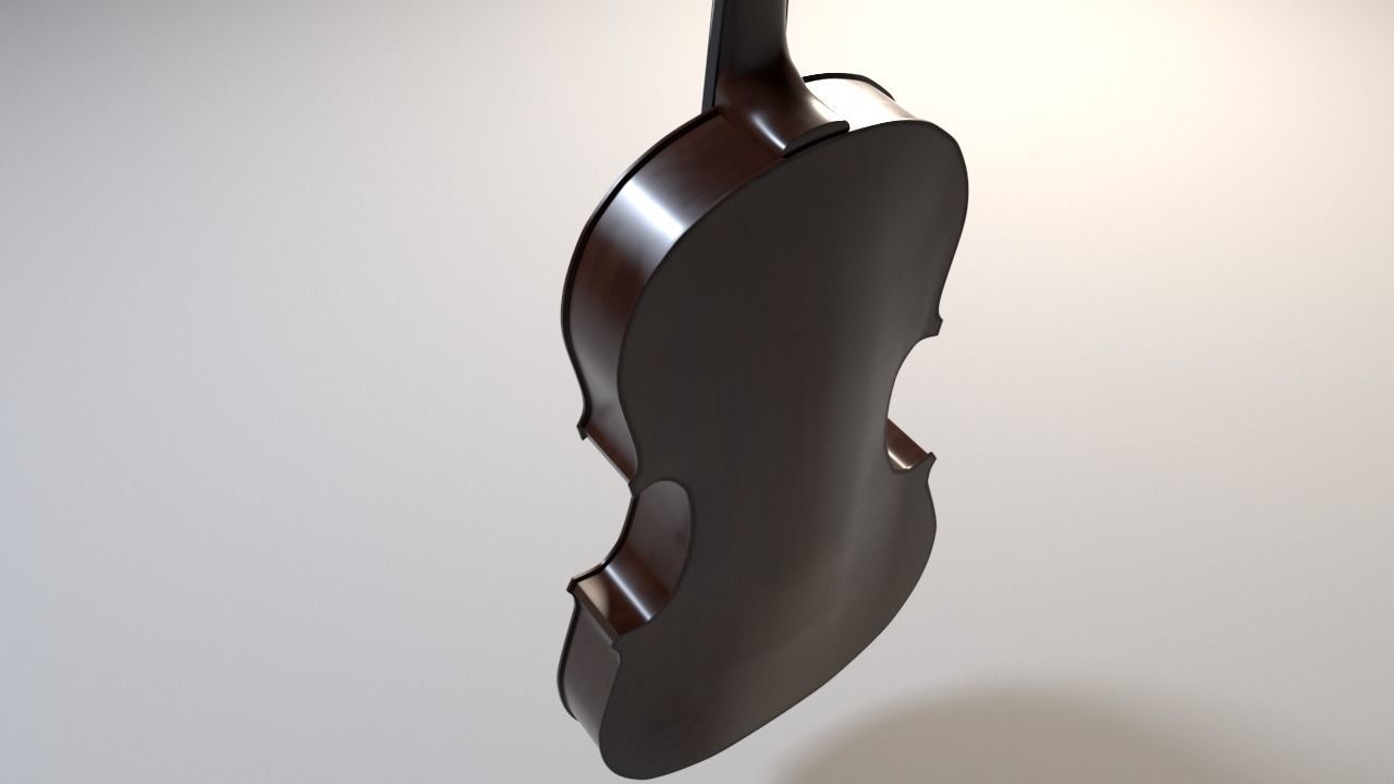 Violin model with bow Low-poly 3D model_4