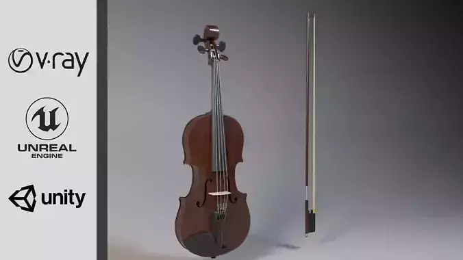 Violin model with bow