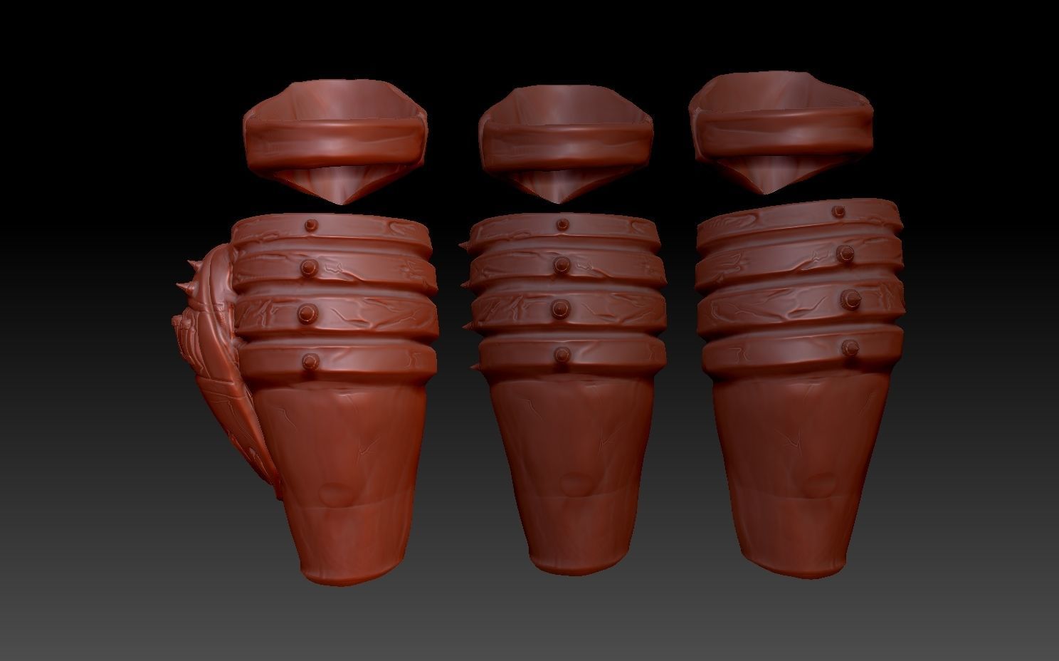 predator 2 inspired shin guard armour 3D print model_4