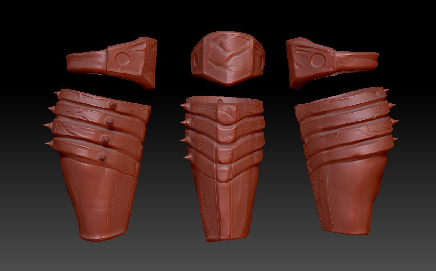 predator 2 inspired shin guard armour 3D print model_2