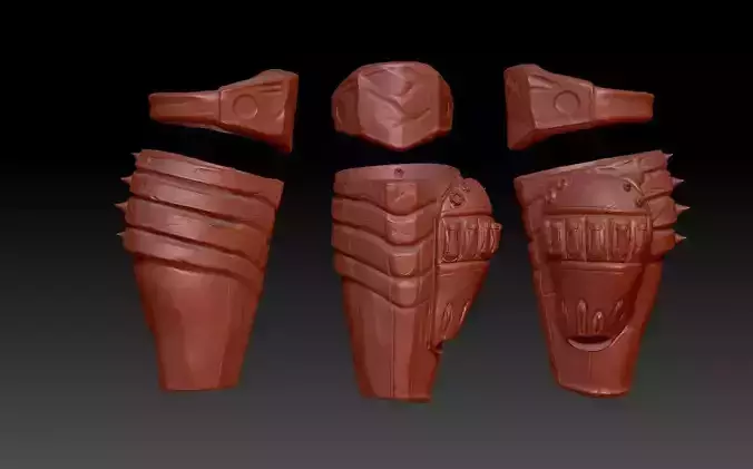 predator 2 inspired shin guard armour 3D print model