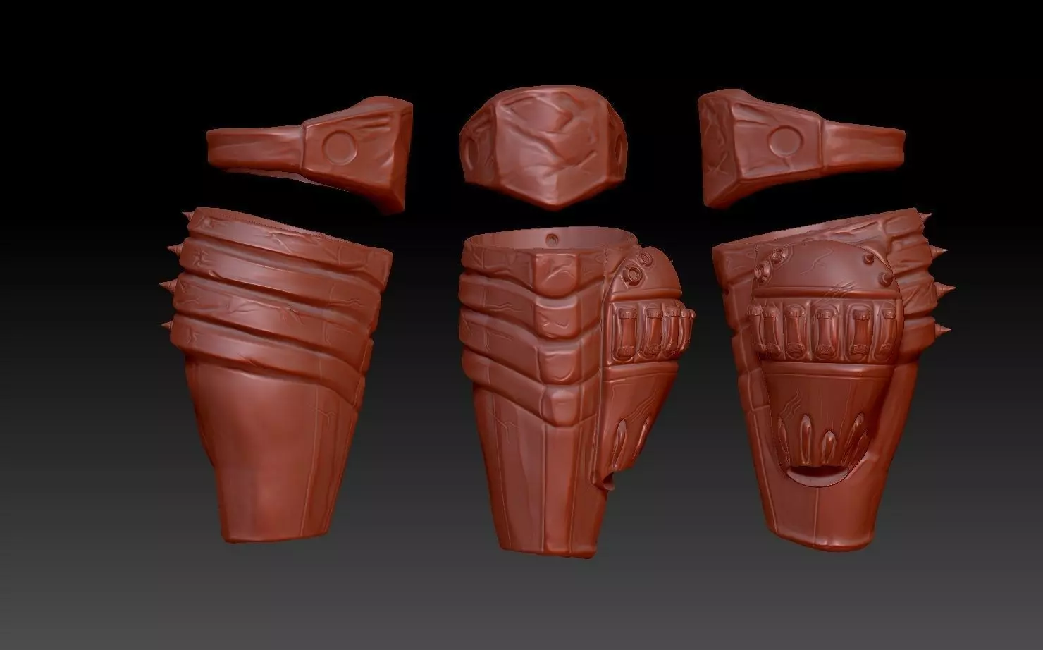 predator 2 inspired shin guard armour 3D print model_0