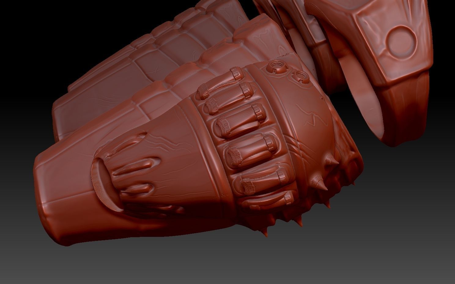 predator 2 inspired shin guard armour 3D print model_6