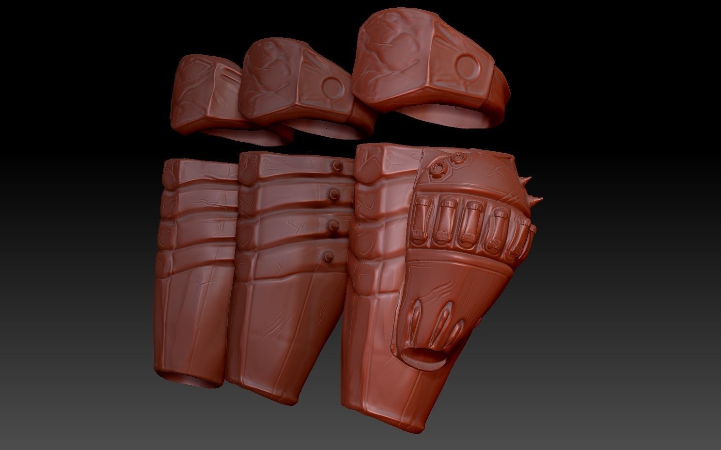 predator 2 inspired shin guard armour 3D print model_5