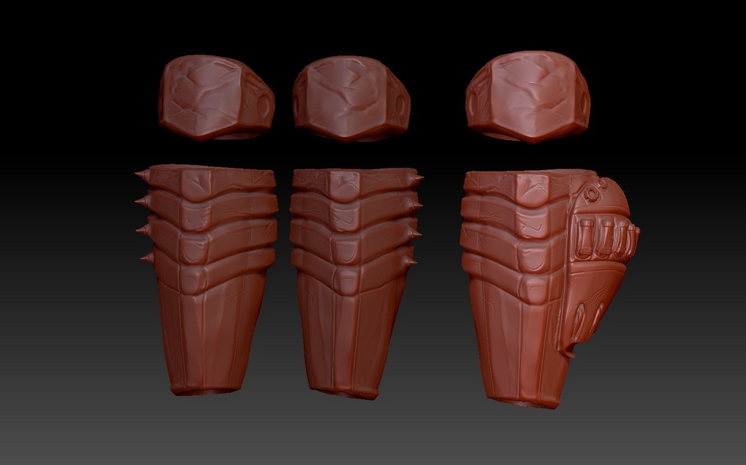 predator 2 inspired shin guard armour 3D print model_3