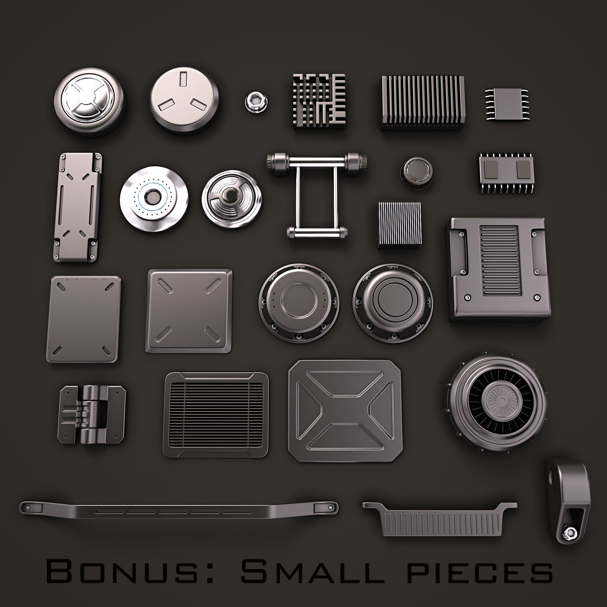 Sci Fi KitBash 02 3D model_1