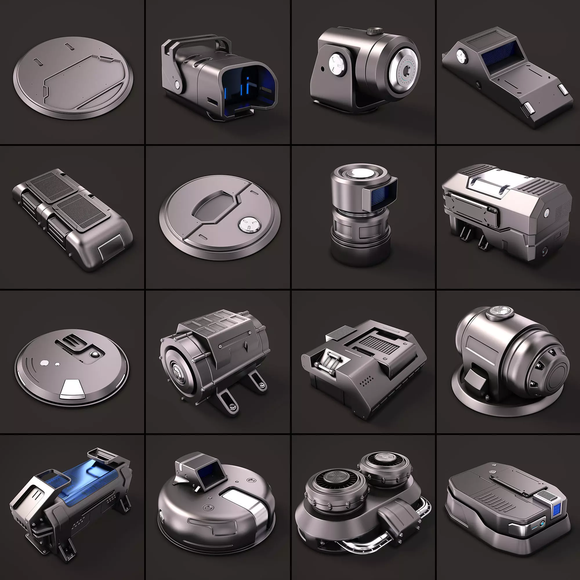 Sci Fi KitBash 02 3D model_0