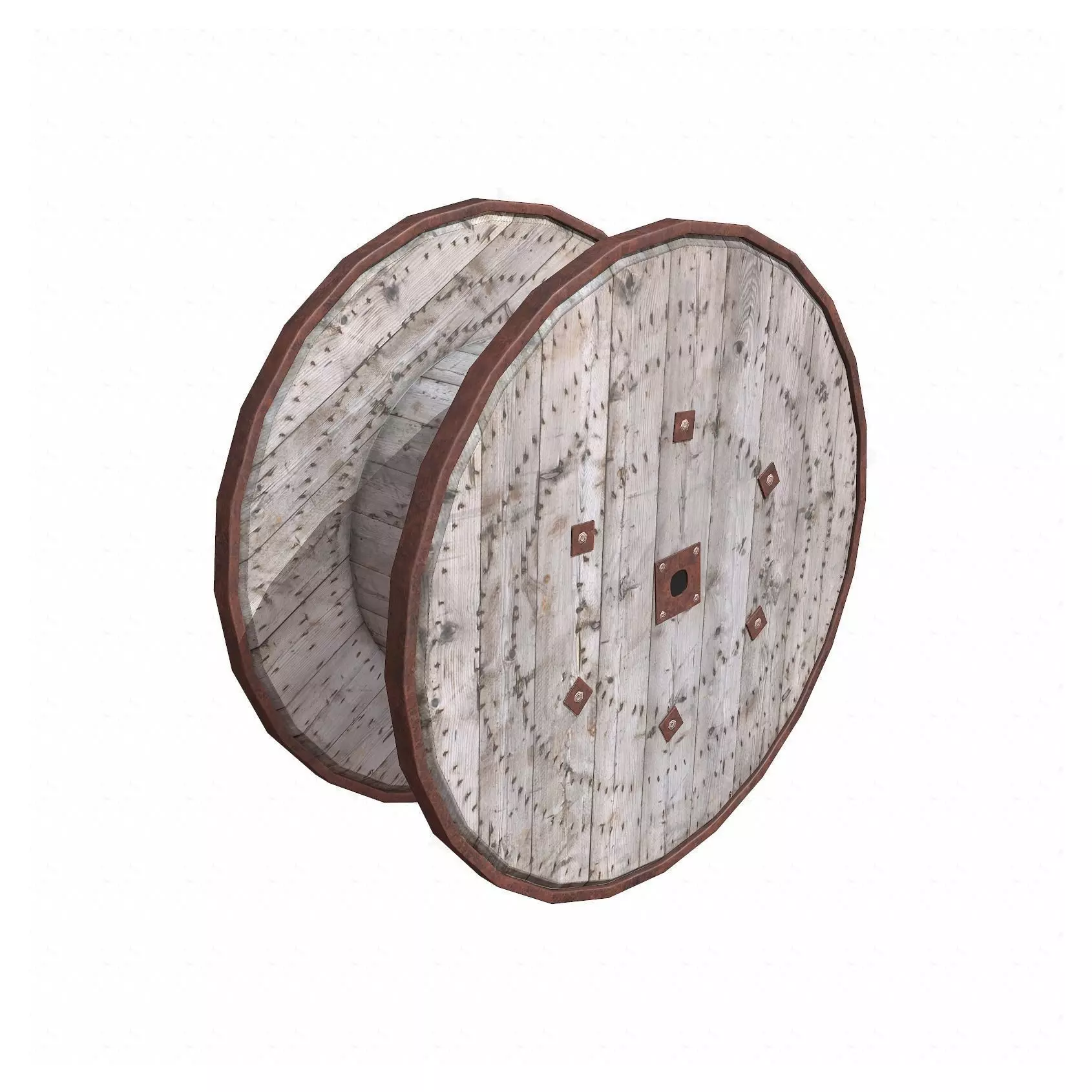 Cable Spool Low-poly 3D model_0