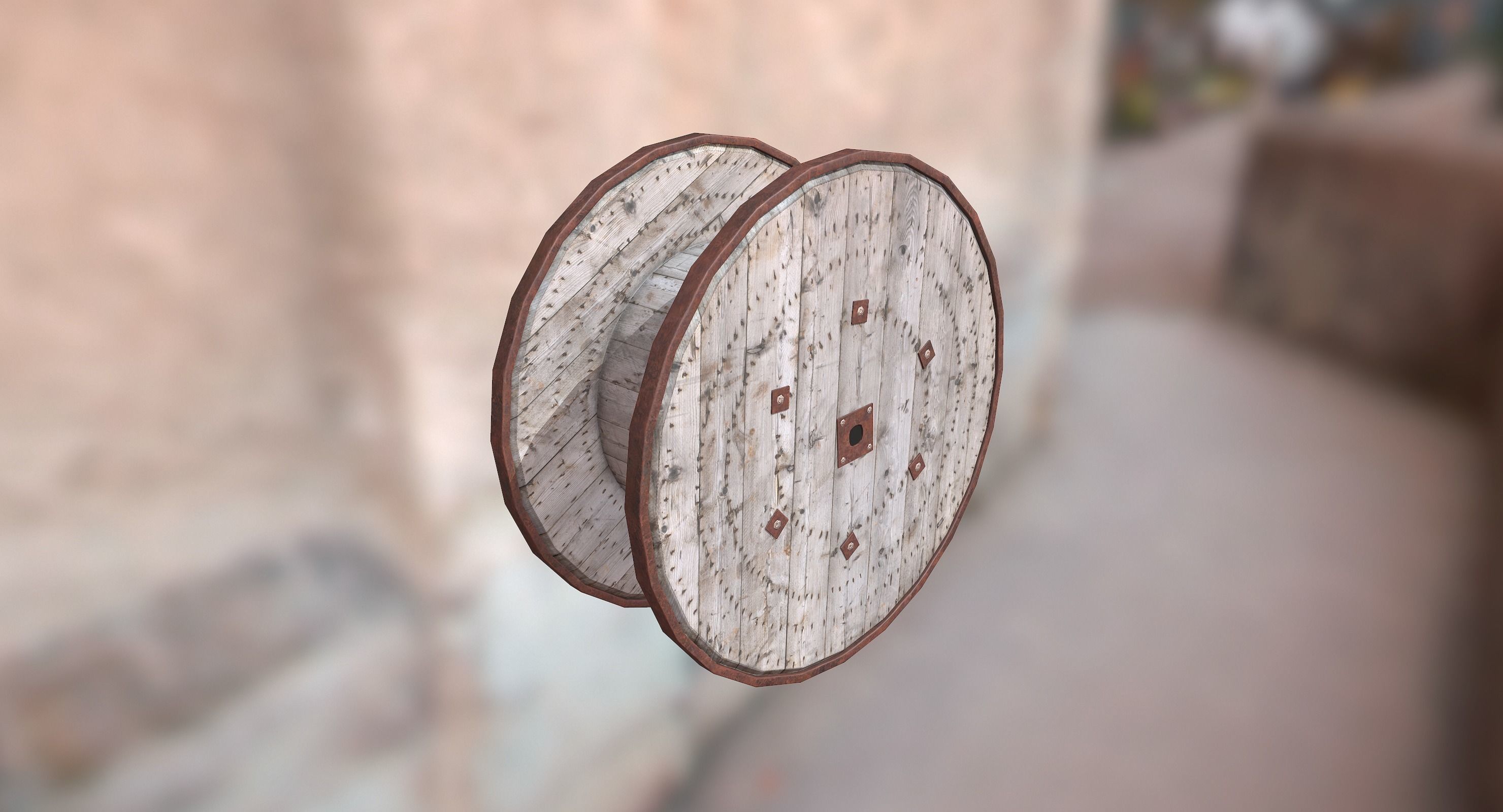 Cable Spool Low-poly 3D model_12