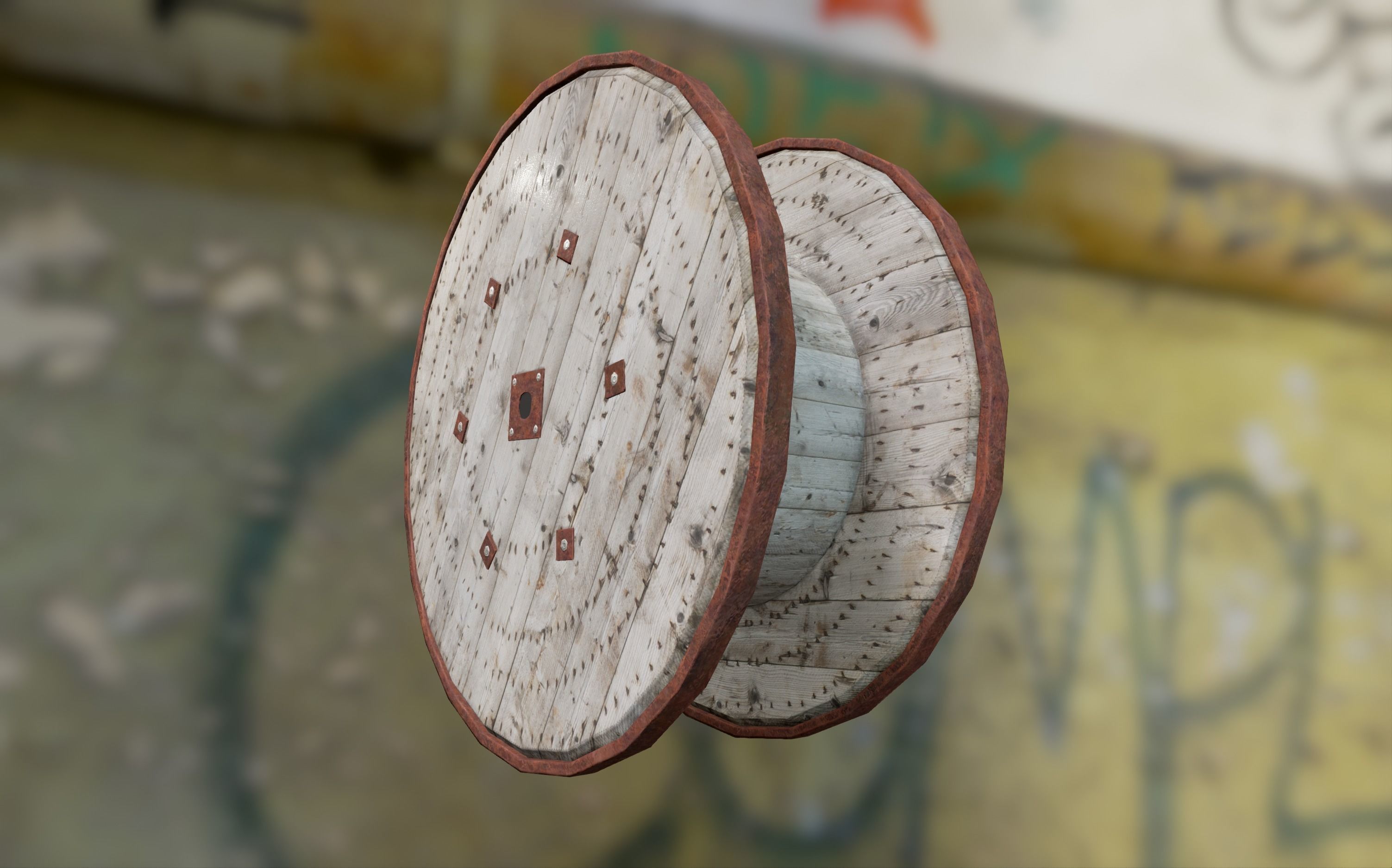 Cable Spool Low-poly 3D model_6