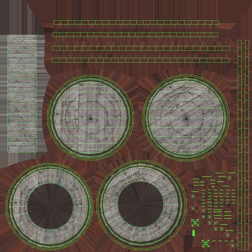 Cable Spool Low-poly 3D model_18