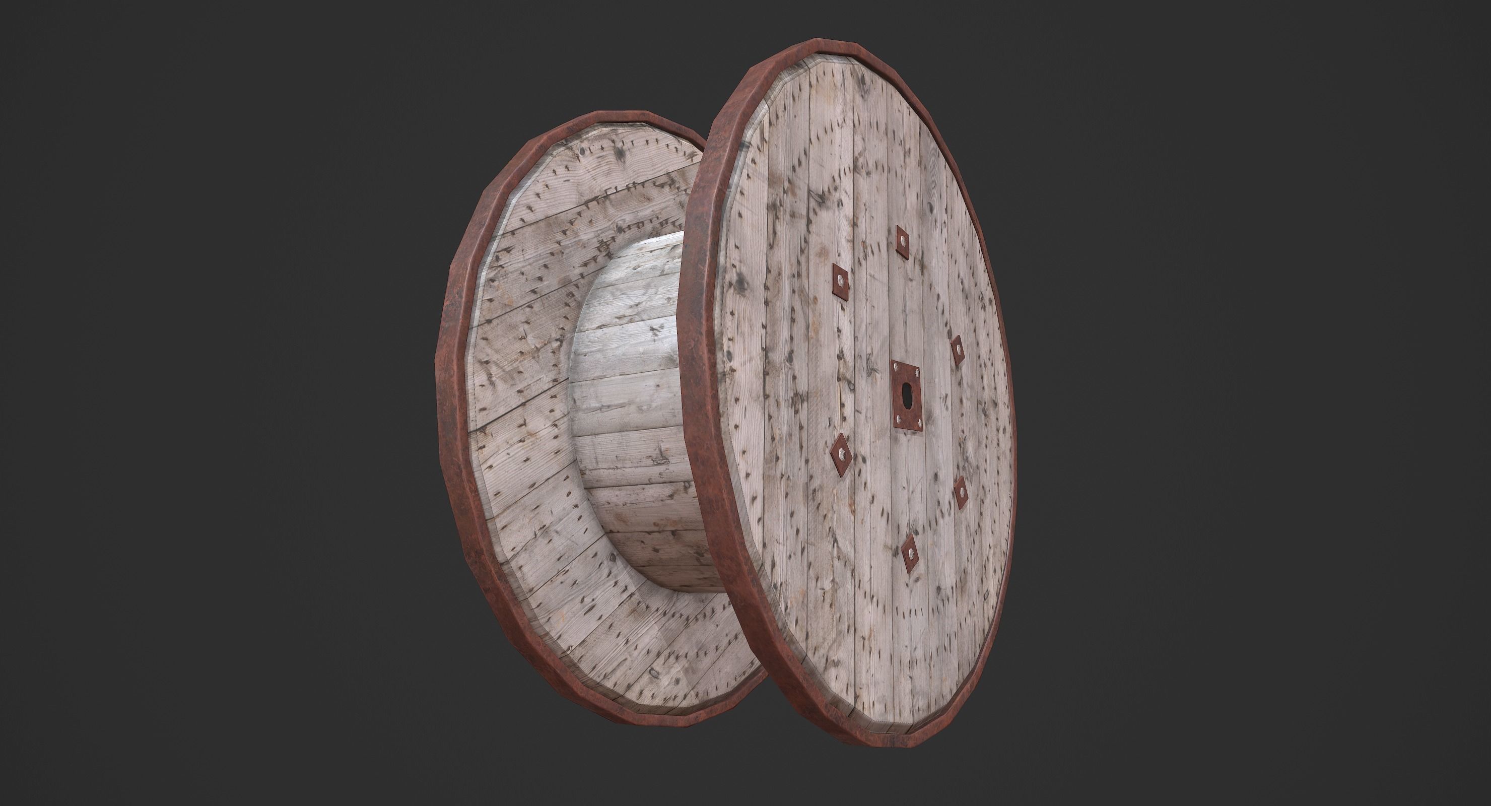 Cable Spool Low-poly 3D model_2