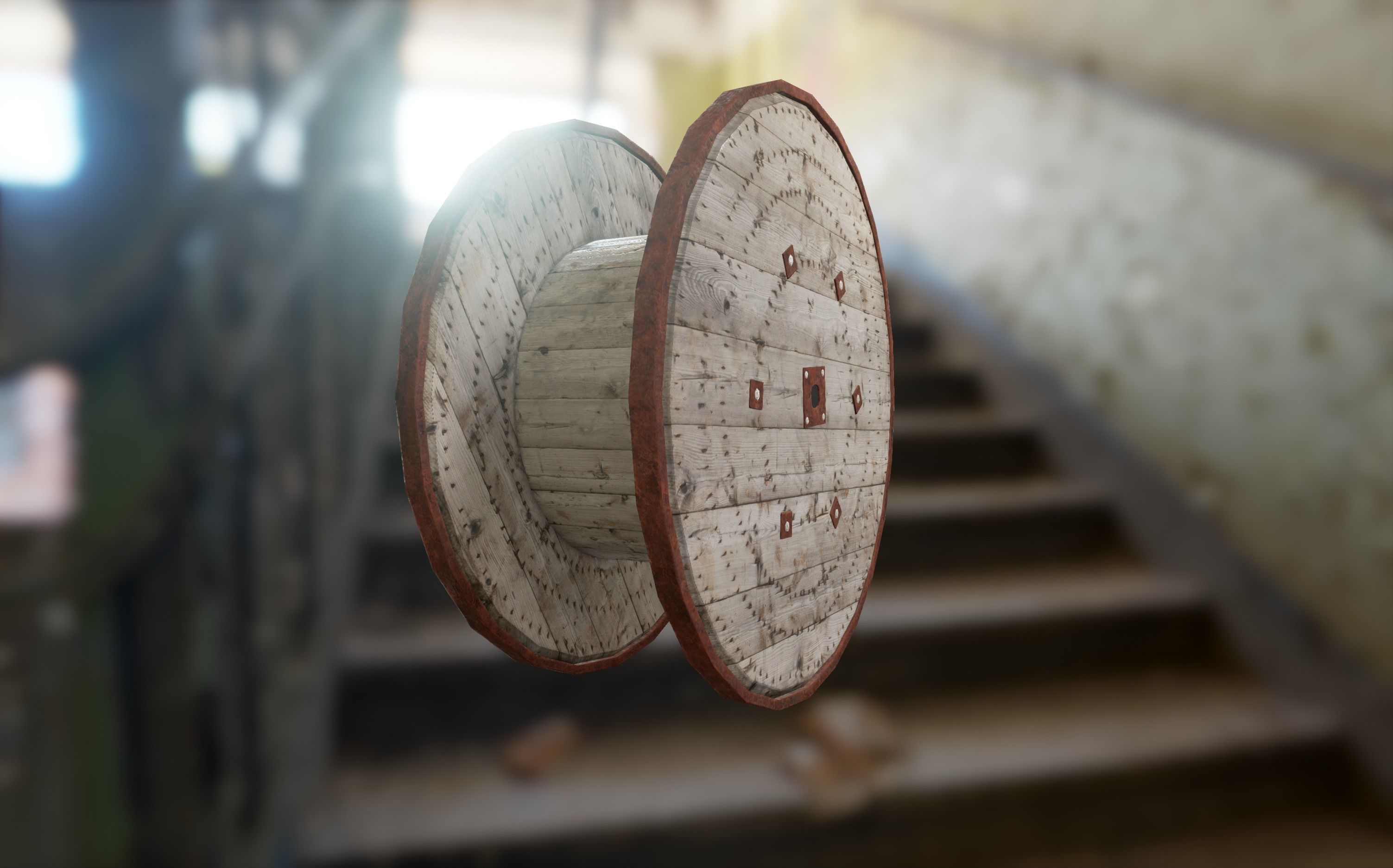 Cable Spool Low-poly 3D model_5