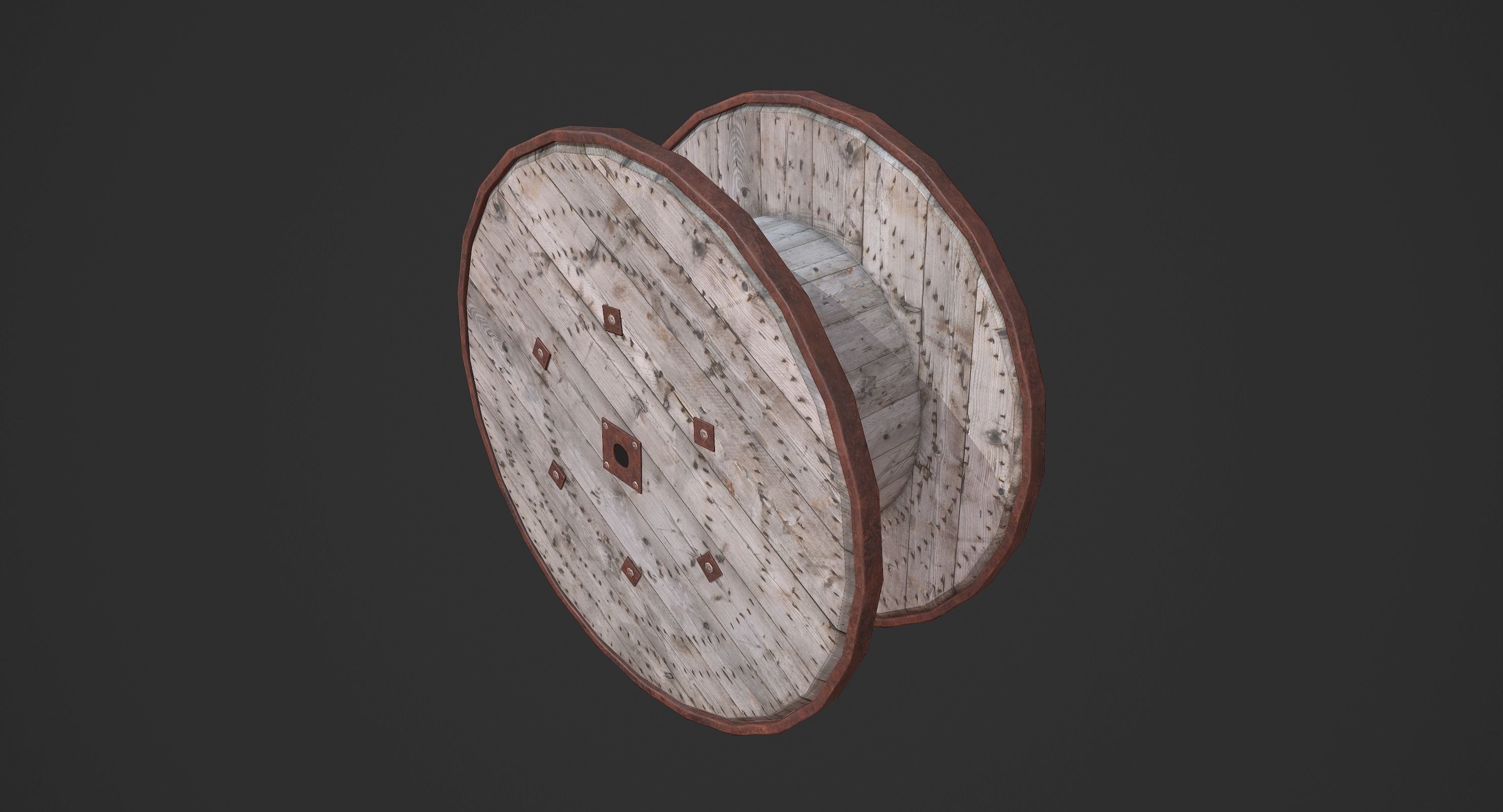 Cable Spool Low-poly 3D model_3