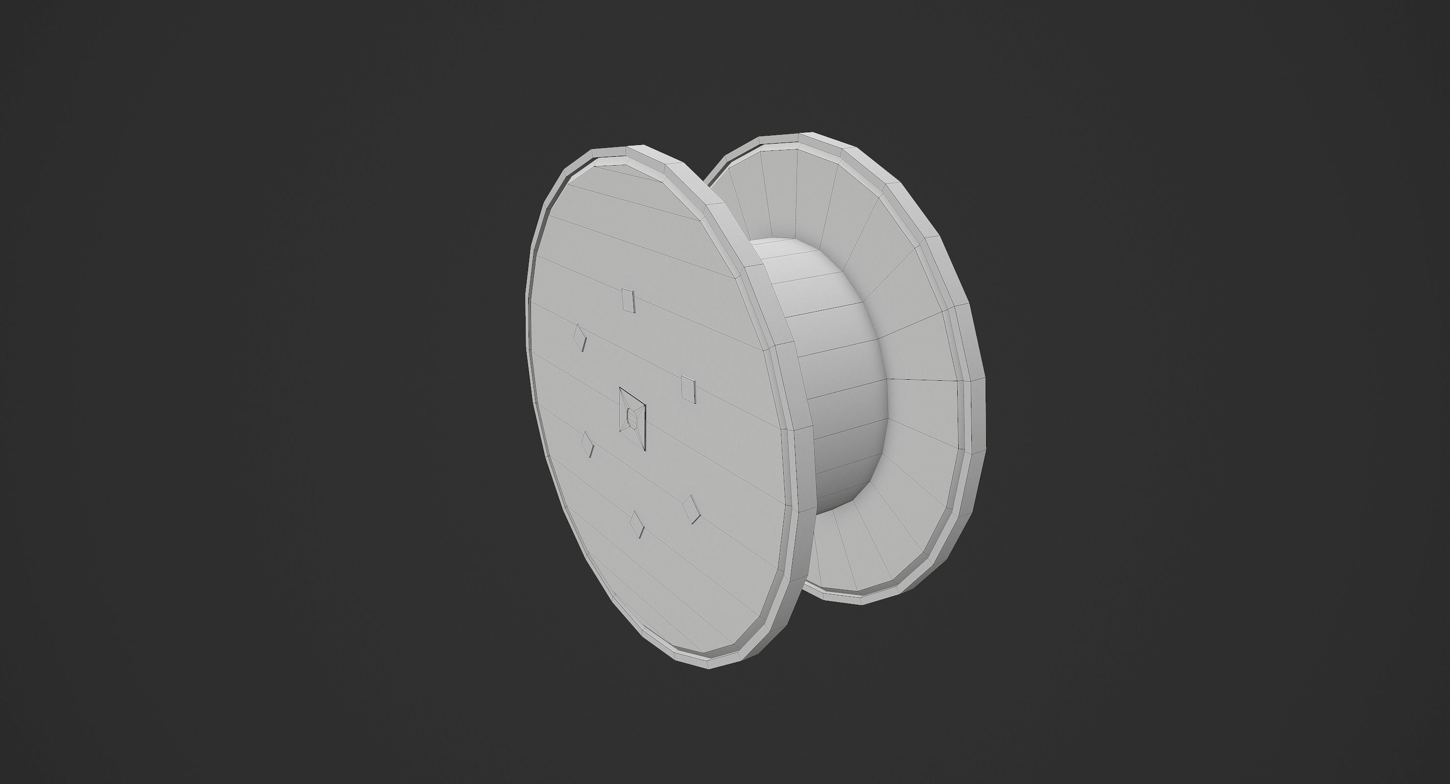 Cable Spool Low-poly 3D model_15