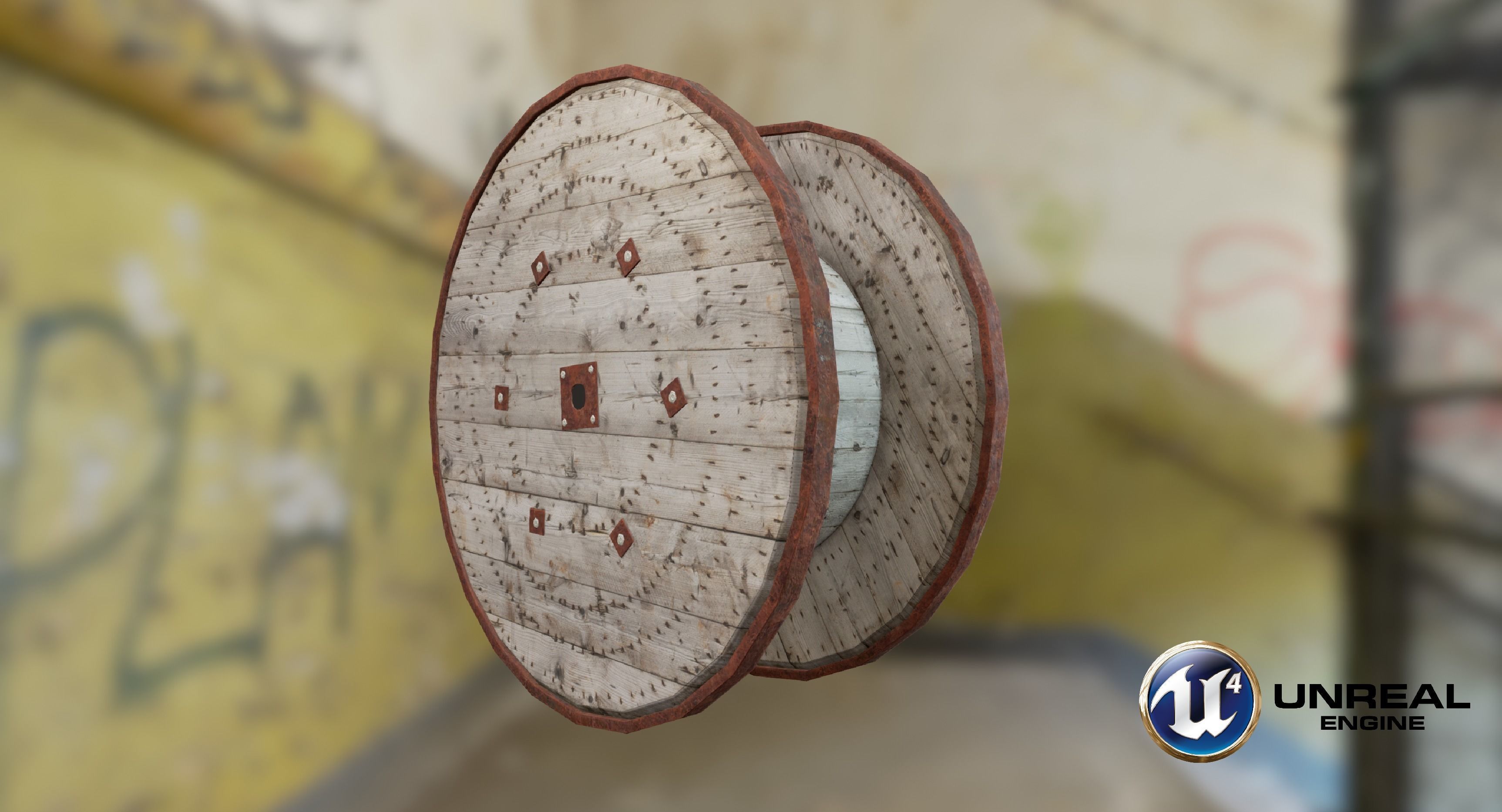 Cable Spool Low-poly 3D model_8