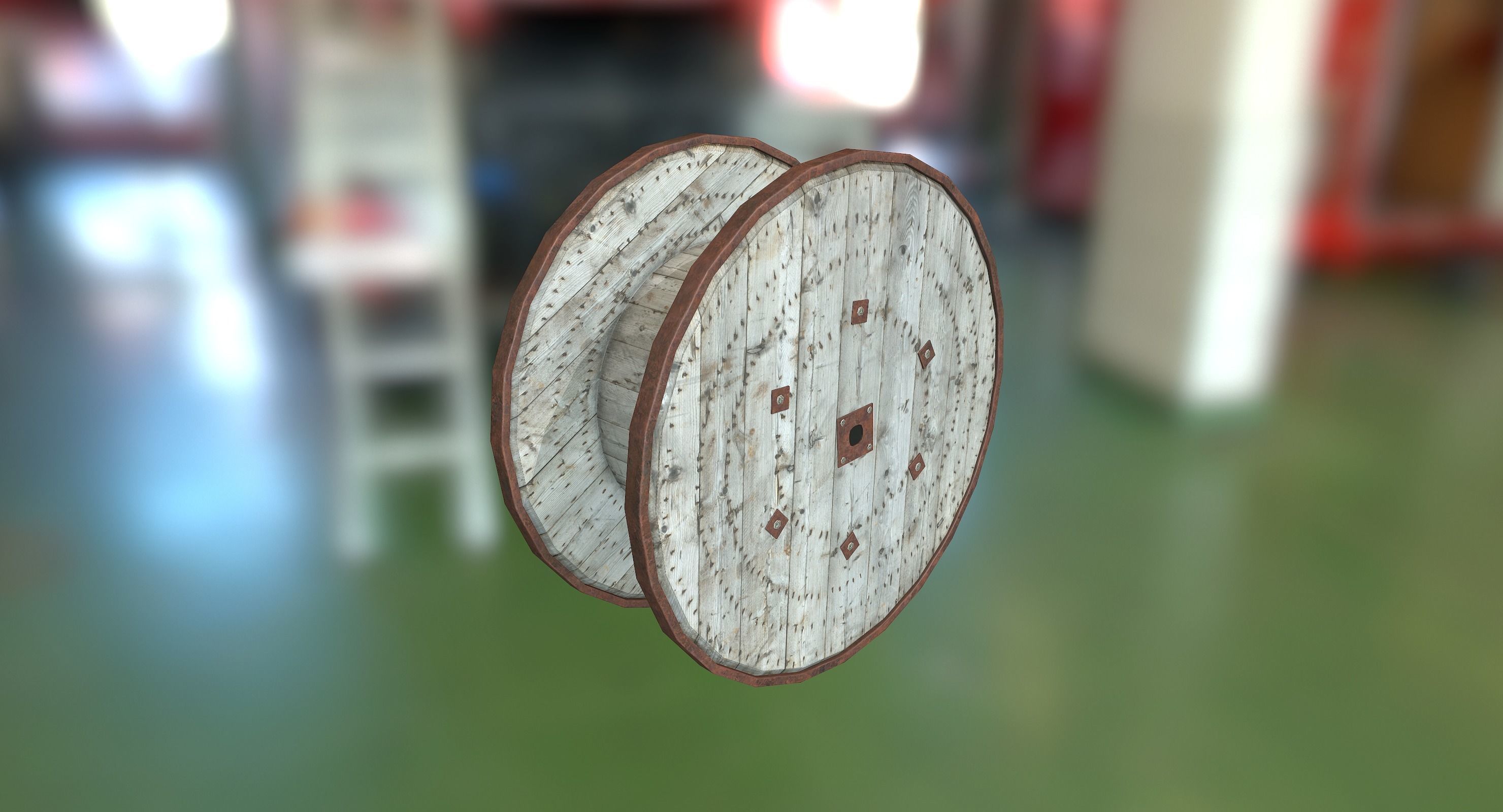 Cable Spool Low-poly 3D model_11