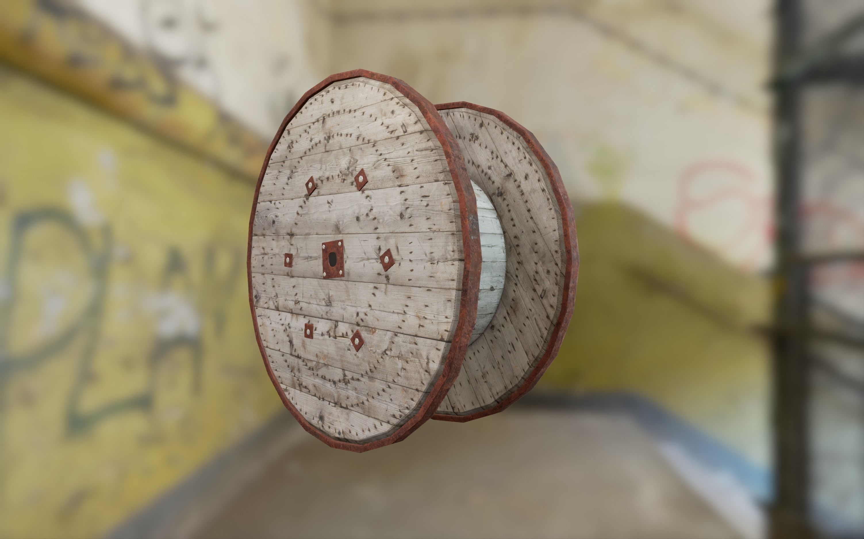 Cable Spool Low-poly 3D model_9