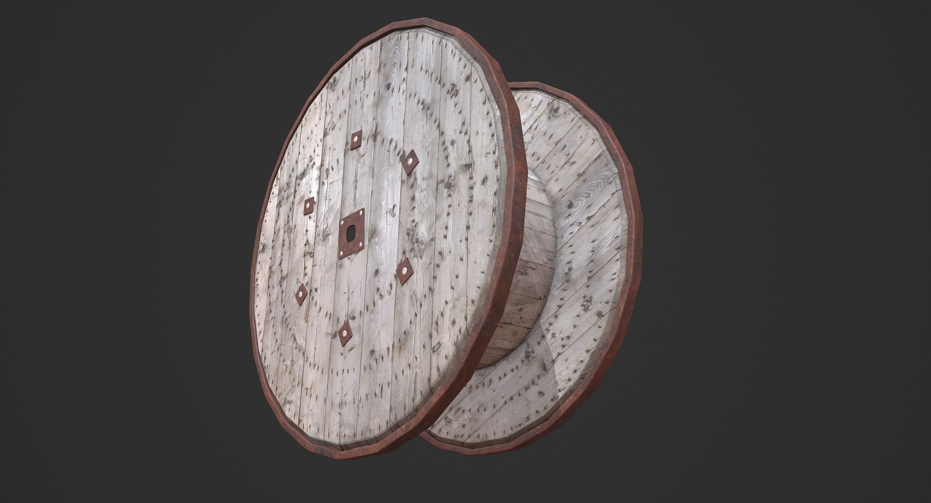 Cable Spool Low-poly 3D model_4