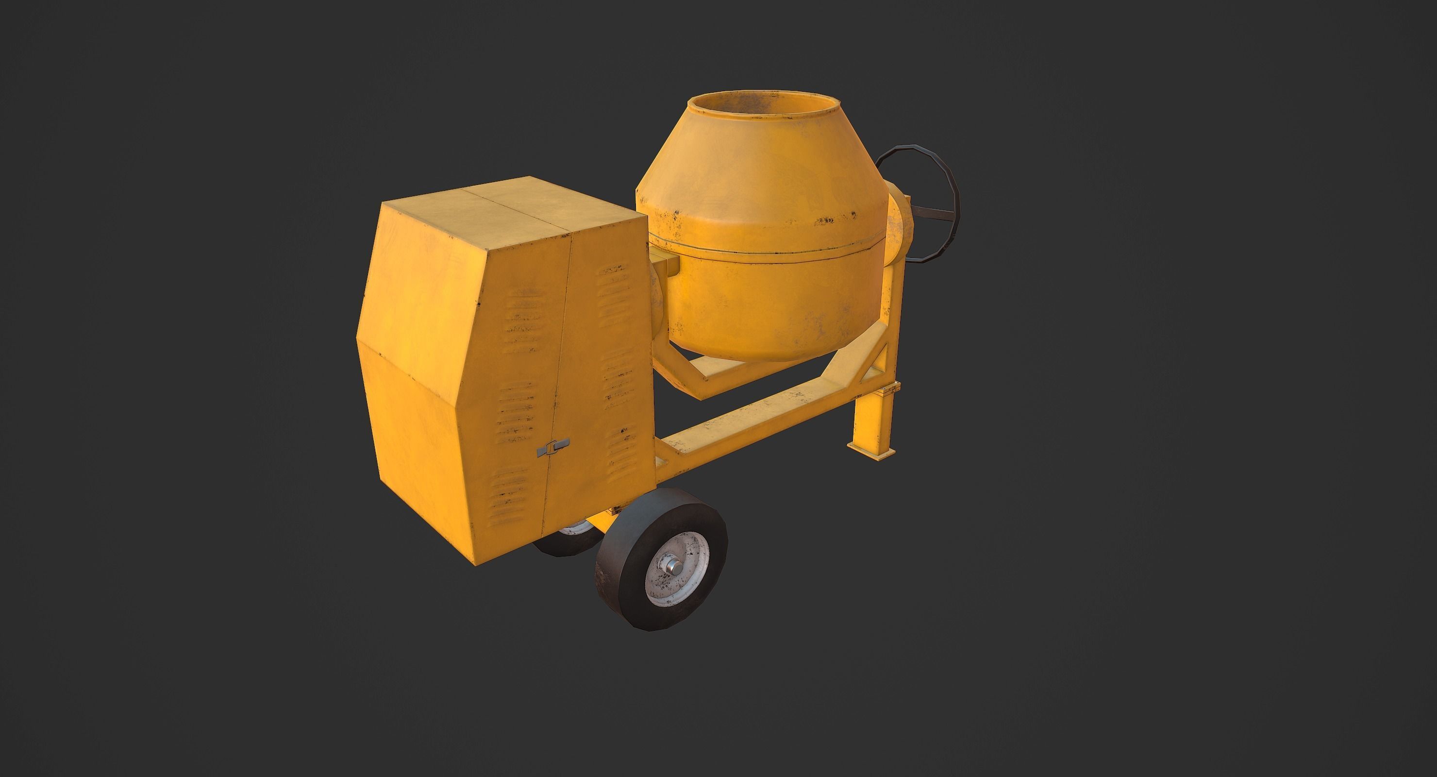 Concrete Mixer Low-poly 3D model_2