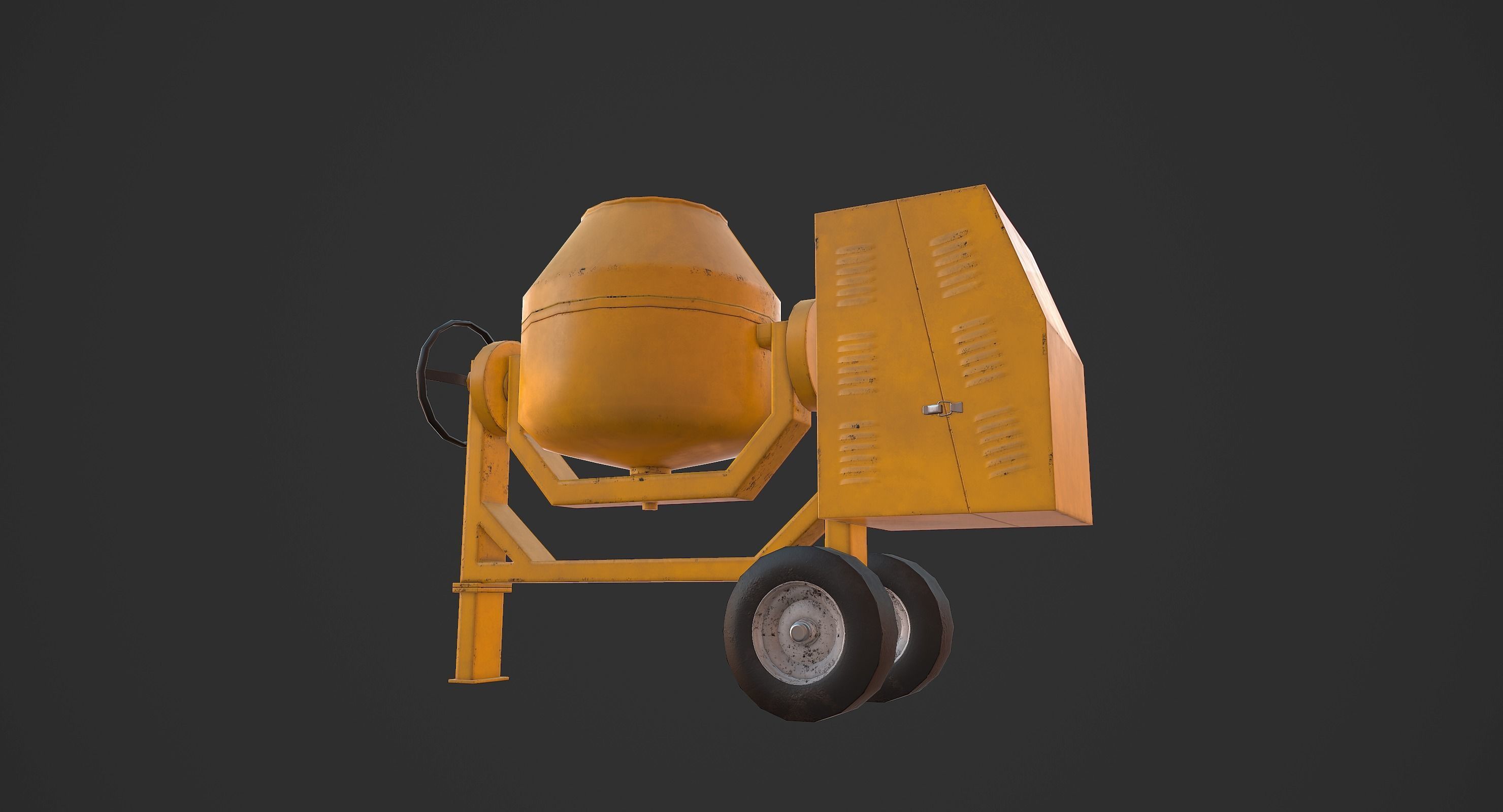 Concrete Mixer Low-poly 3D model_1