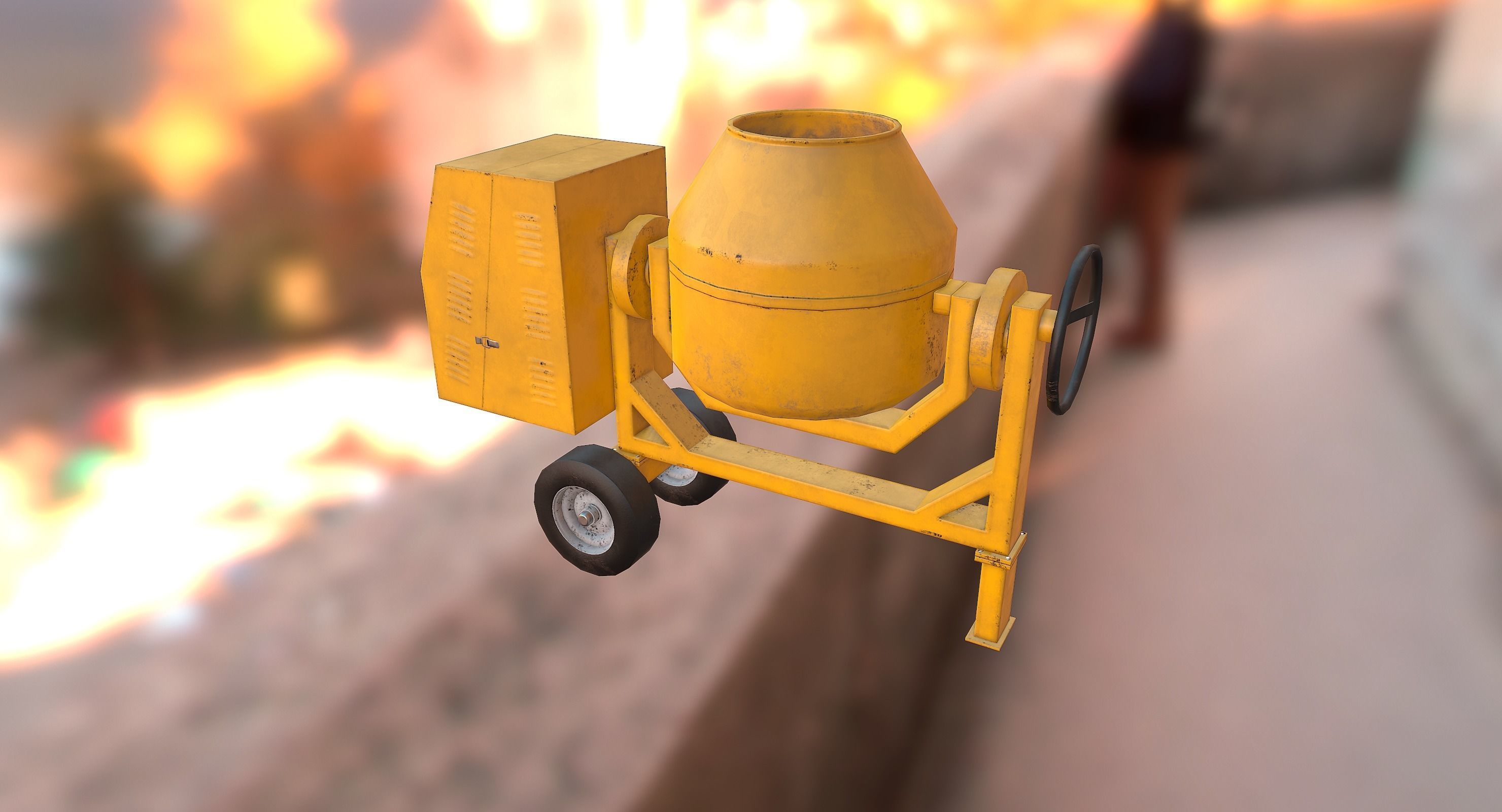 Concrete Mixer Low-poly 3D model_6