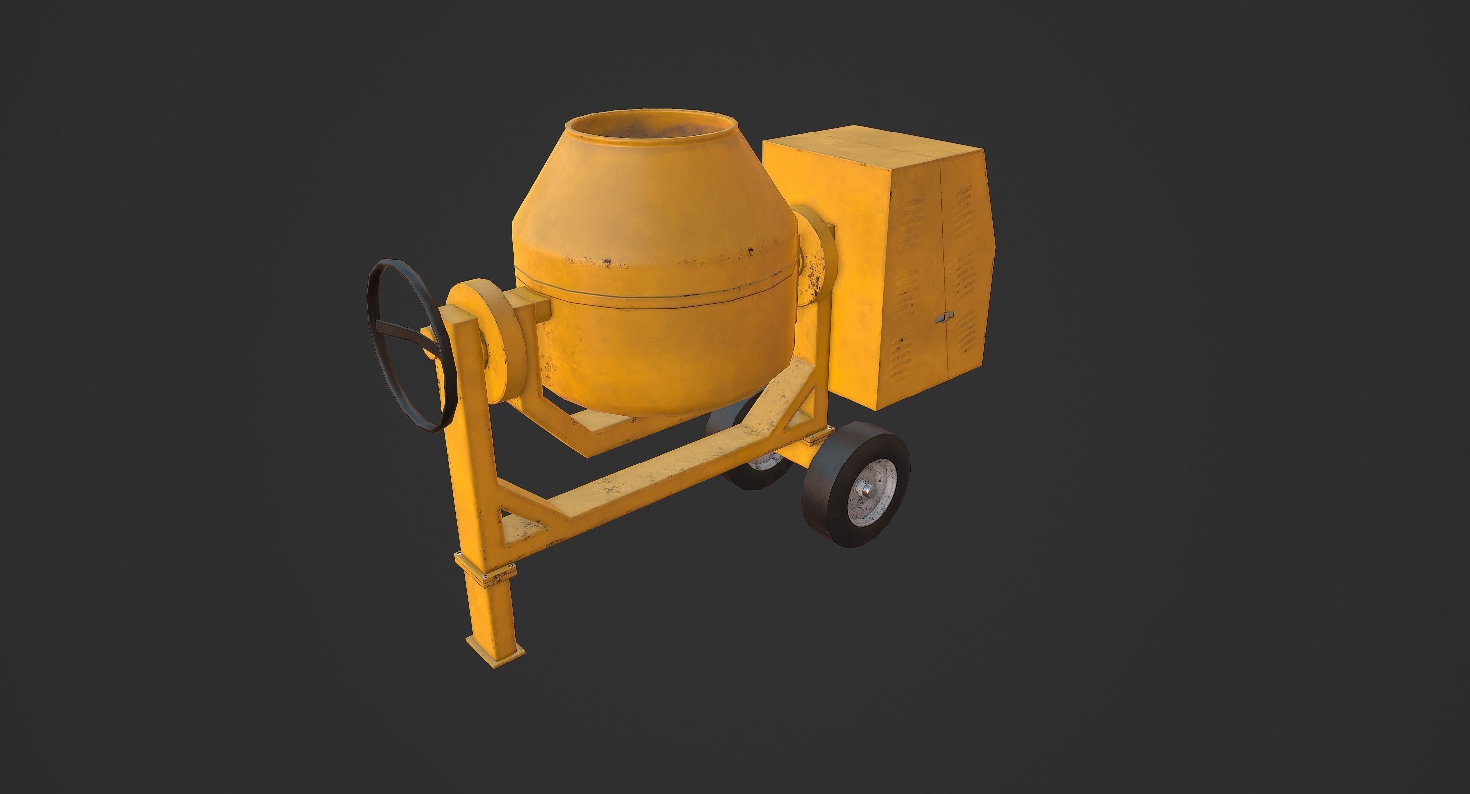 Concrete Mixer Low-poly 3D model_4
