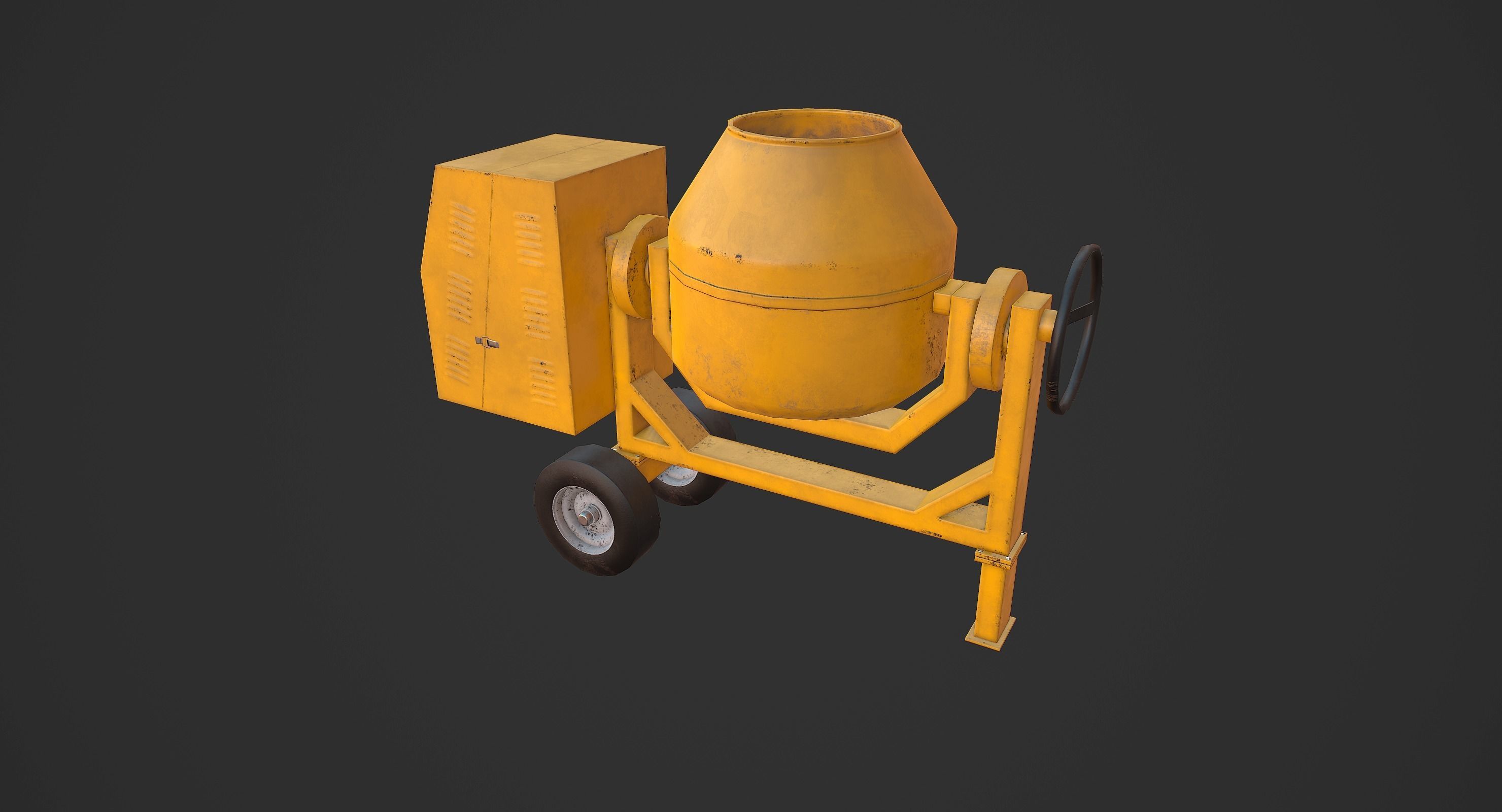 Concrete Mixer Low-poly 3D model_3