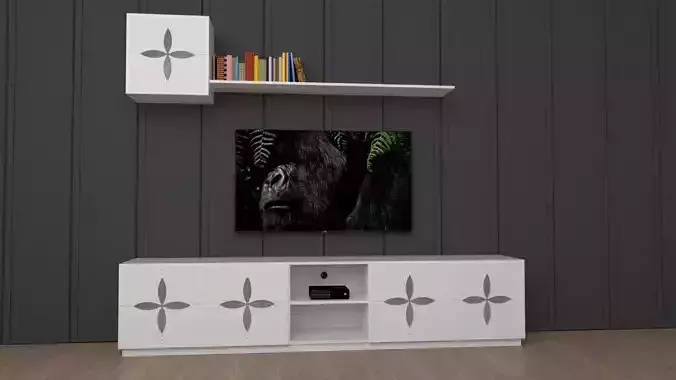 Classic TV Stand with floating shelves