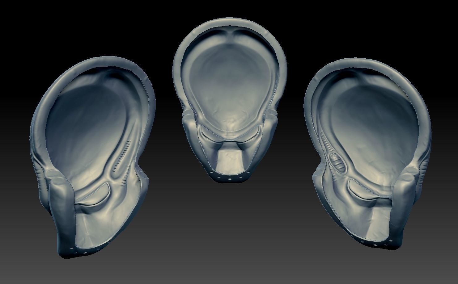 predator 2 inspired bio helmet 3D print model_3