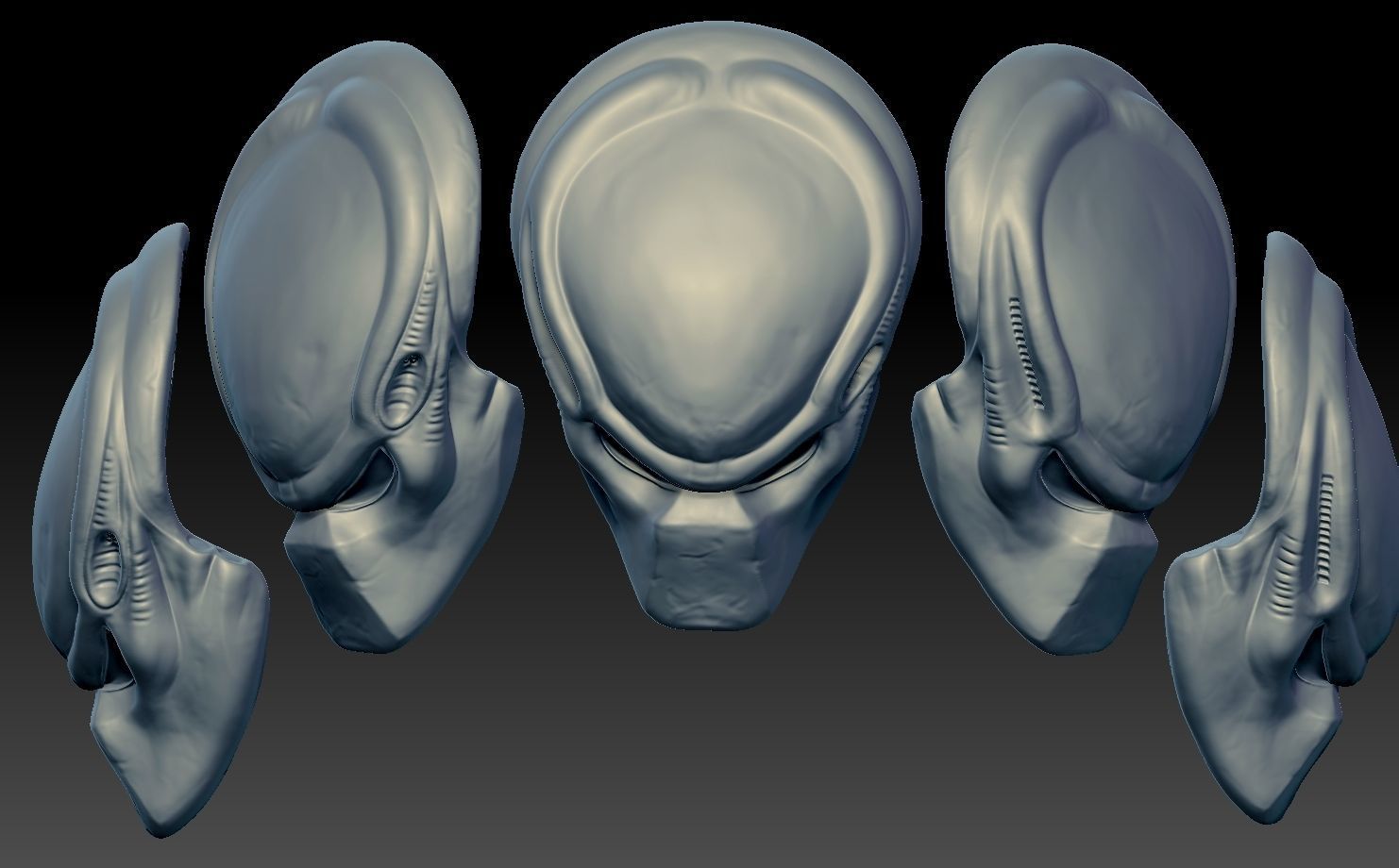 predator 2 inspired bio helmet 3D print model_2