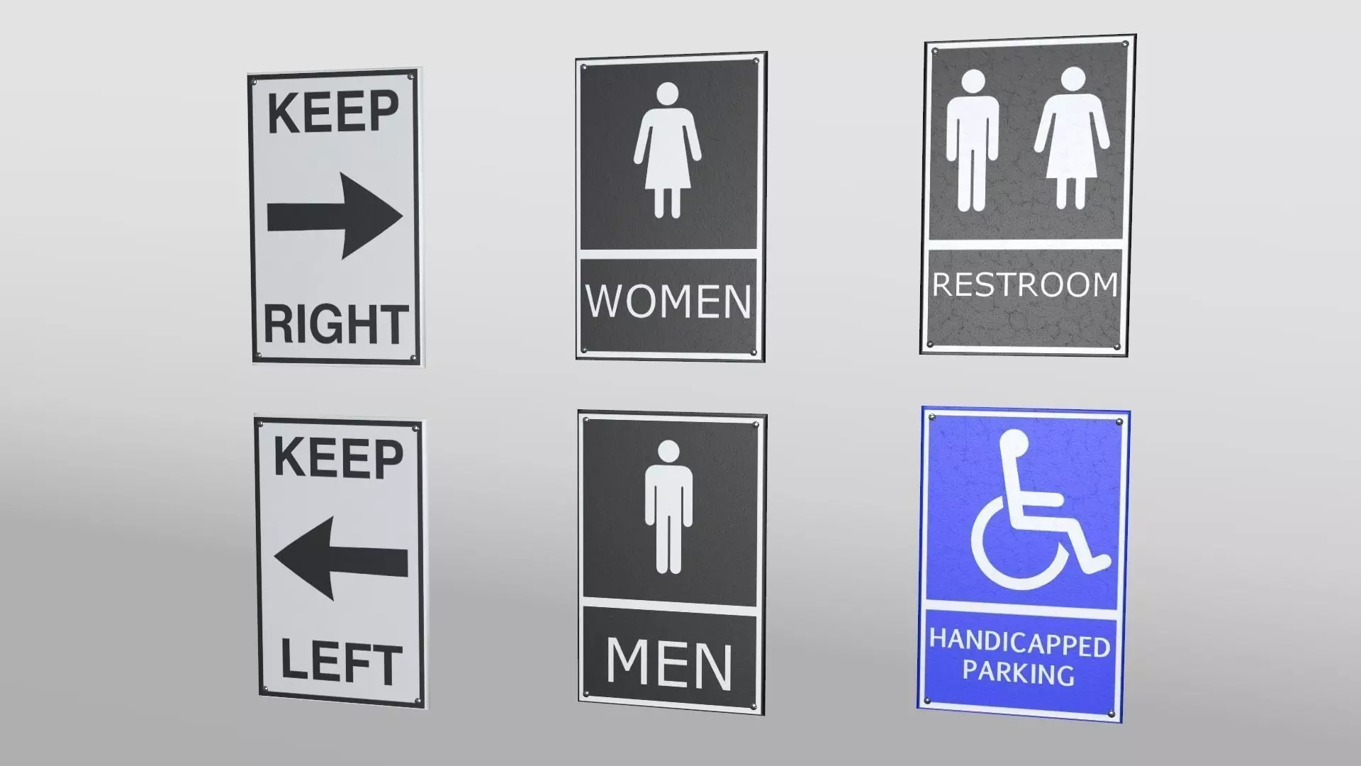 Wall Mounted Sign Low-poly 3D model_0