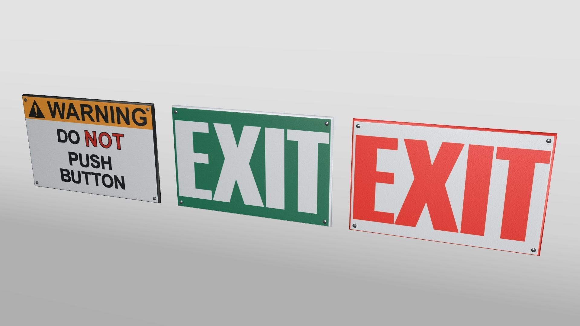 Wall Mounted Sign Low-poly 3D model_2