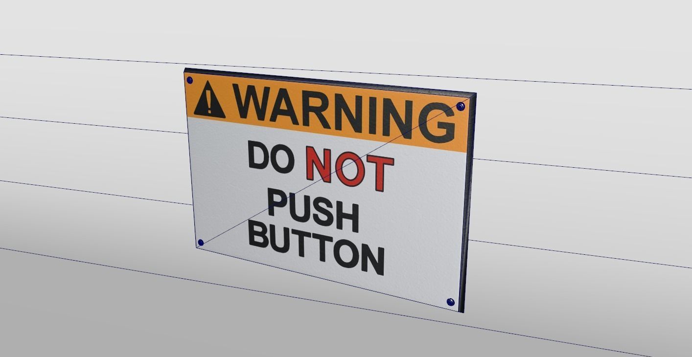 Wall Mounted Sign Low-poly 3D model_7