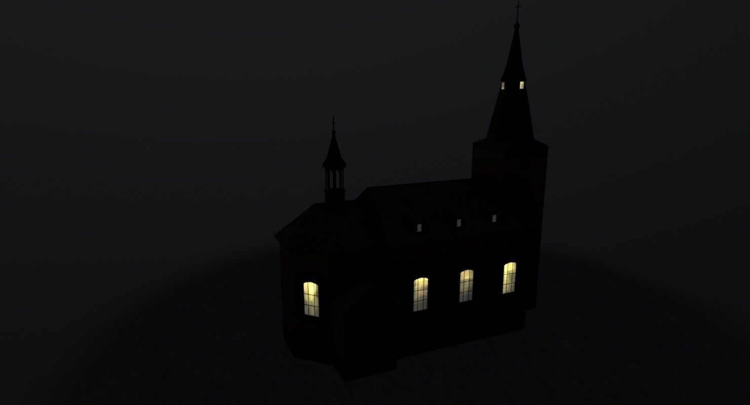 Karlovy Vary Kostel Andelske Low-poly 3D model_5