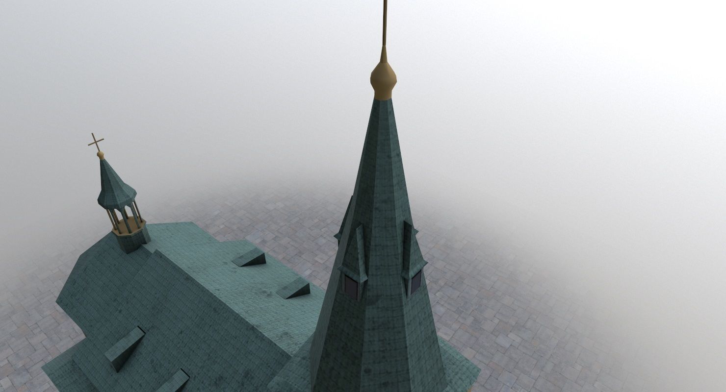 Karlovy Vary Kostel Andelske Low-poly 3D model_2